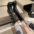 Women’s Knee High Platform Boots with Buckle Straps