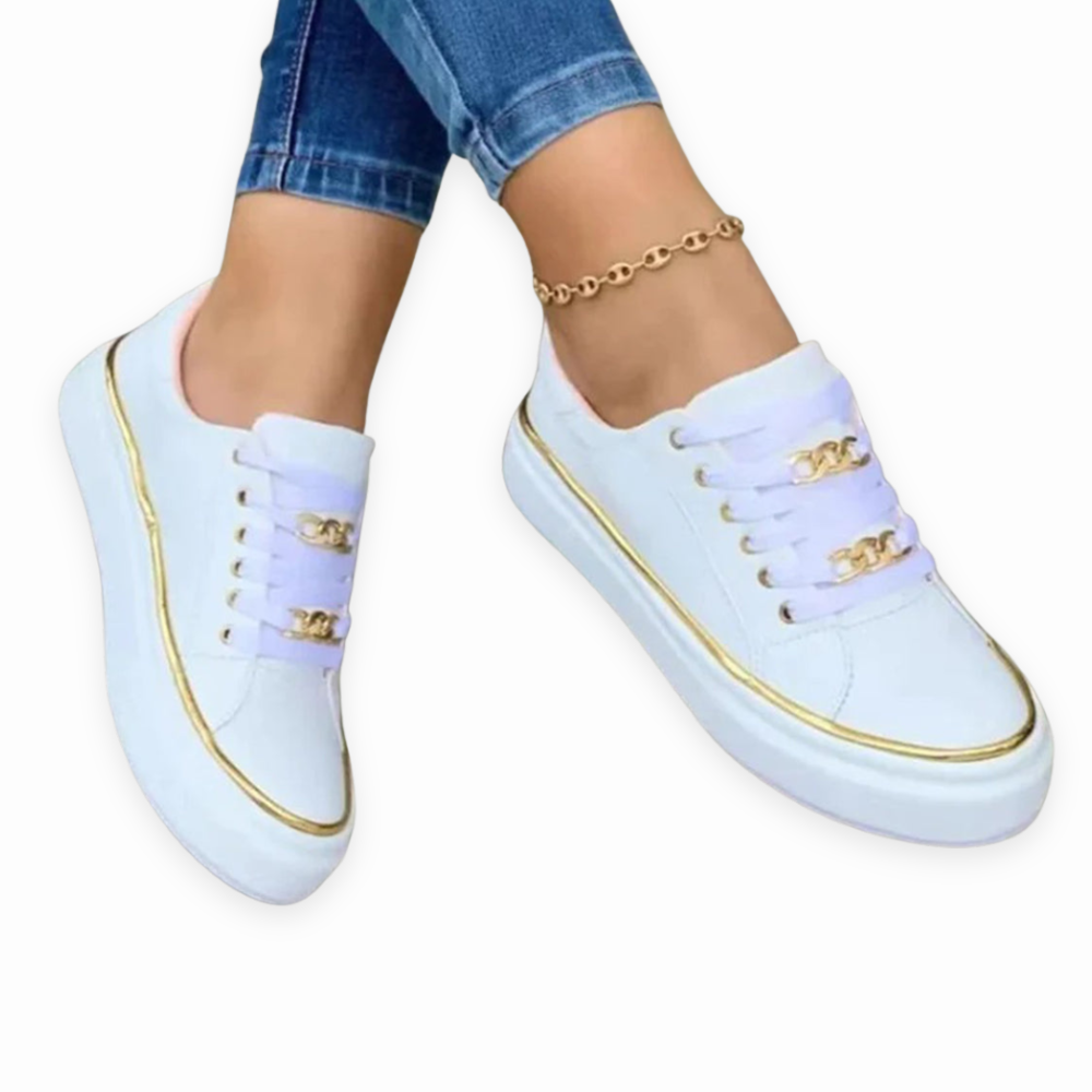 Women’s Lace Up Shoes with Gold-Tone Detail