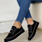 Women’s Lace Up Shoes with Gold-Tone Detail