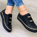 Women’s Lace Up Shoes with Gold-Tone Detail