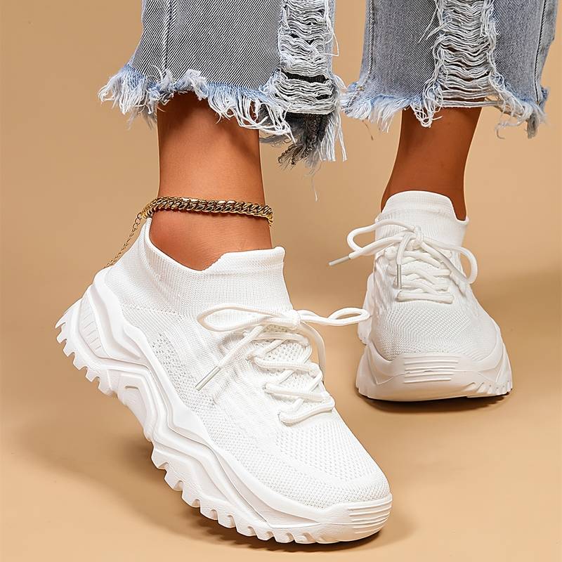 Women’s Lace-Up Walking Shoes with Chunky Sole