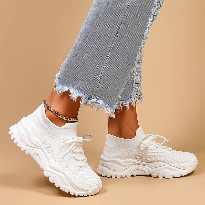 Women’s Lace-Up Walking Shoes with Chunky Sole