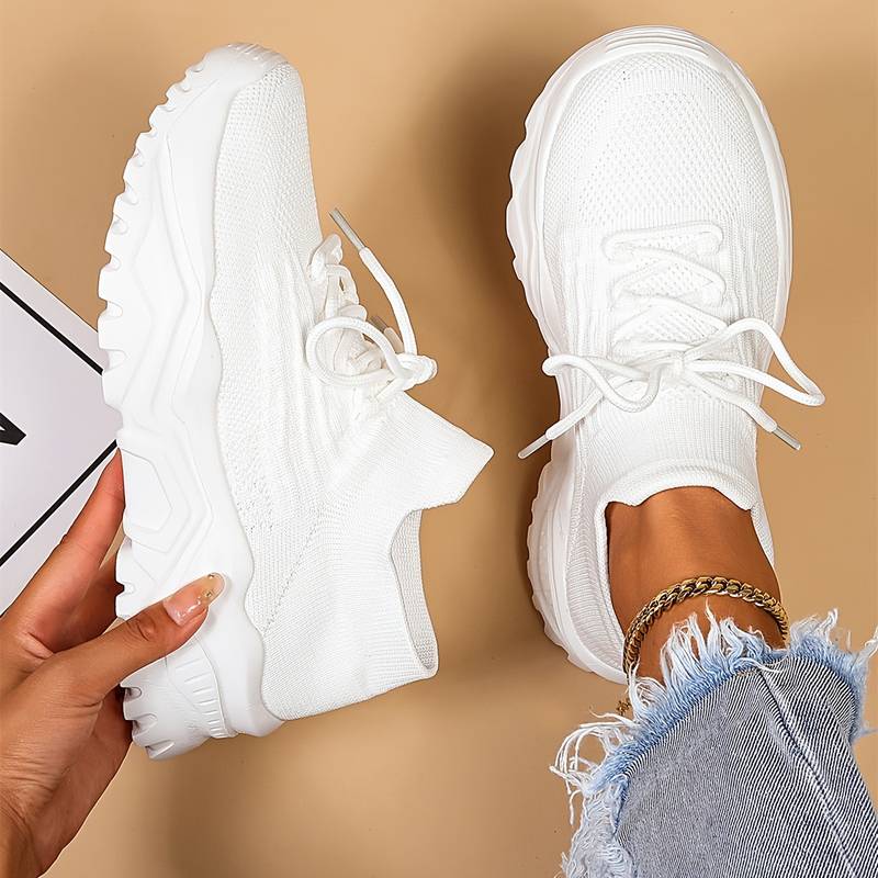 Women’s Lace-Up Walking Shoes with Chunky Sole