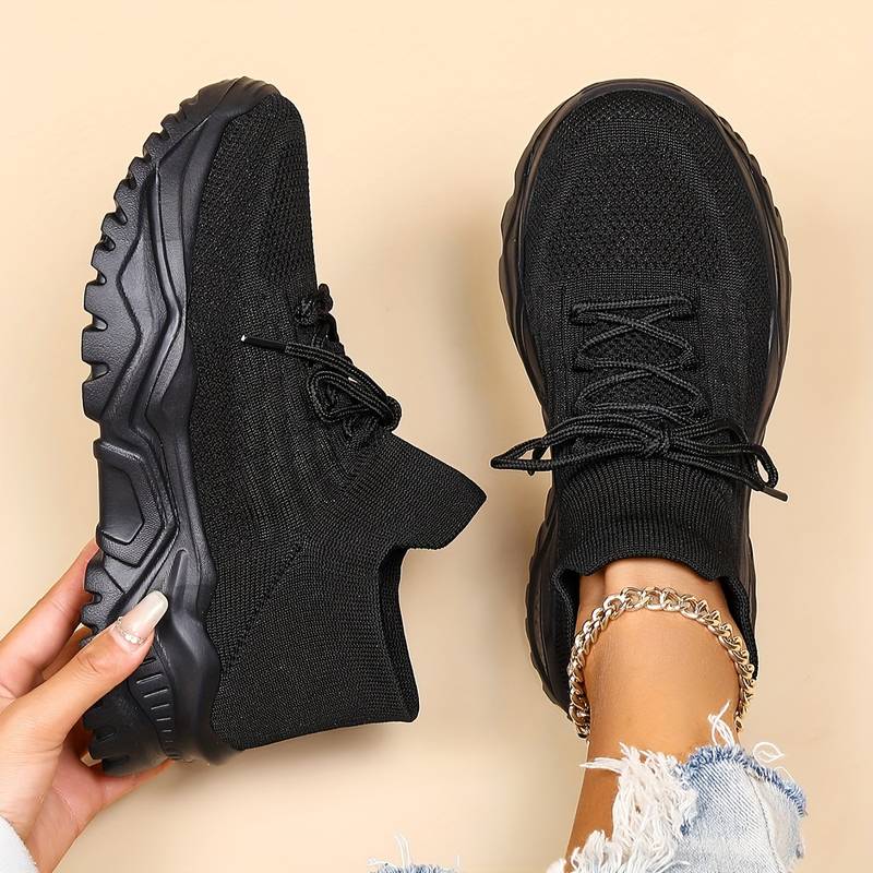 Women’s Lace-Up Walking Shoes with Chunky Sole