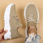 Women’s Lace-Up Walking Shoes with Chunky Sole