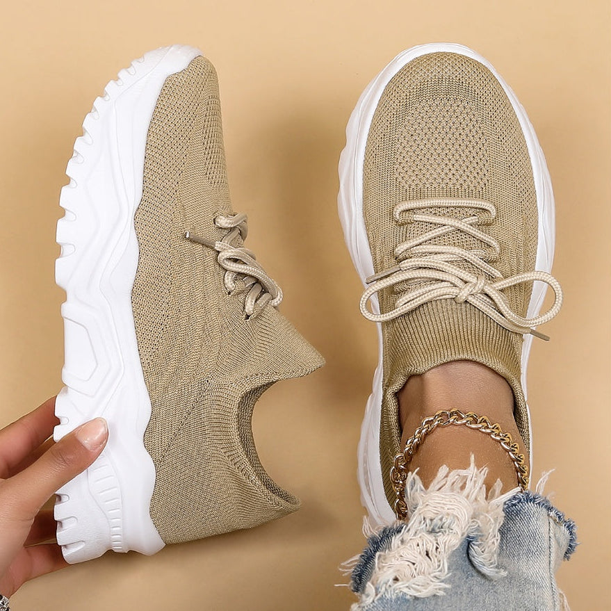 Women’s Lace-Up Walking Shoes with Chunky Sole