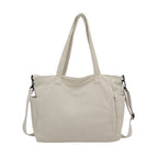 Women’s Large Corduroy Shoulder Tote Bag with Detachable Strap