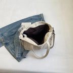 Women’s Large Corduroy Shoulder Tote Bag with Detachable Strap
