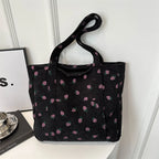 Women’s Large Corduroy Tote Bag with Strawberry Print