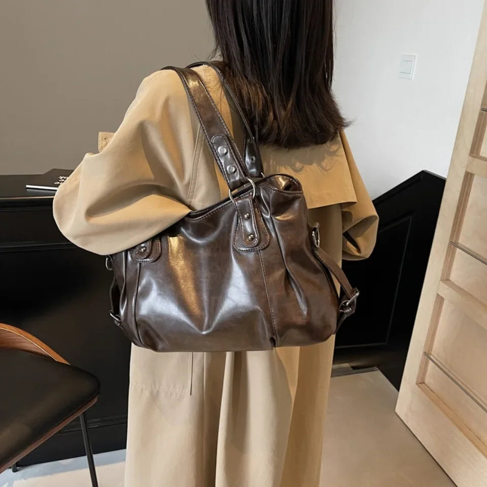 Women’s Large Leather Vintage Shoulder Bag