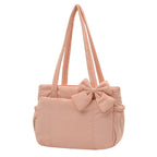 Women’s Large Padded Shoulder Tote Bag with Bow Detail