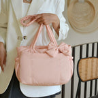 Women’s Large Padded Shoulder Tote Bag with Bow Detail