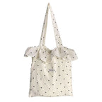 Women’s Large Polka Dot Canvas Shoulder Tote Bag