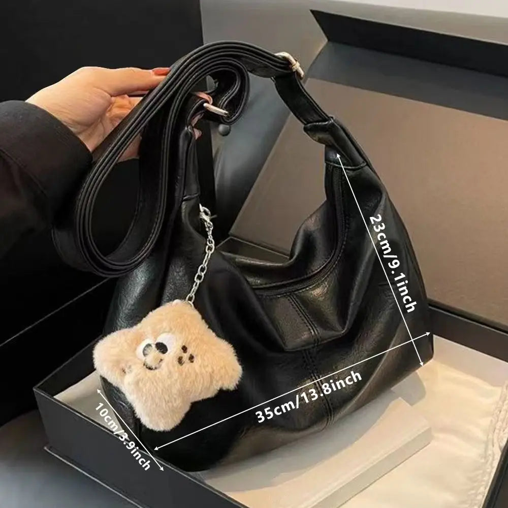 Women’s Large PU Leather Tote Bag with Shoulder Strap