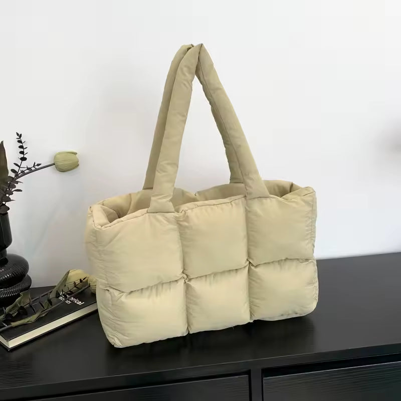 Women’s Large Quilted Shoulder Tote Bag