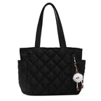 Women’s Large Quilted Tote Bag with Charm