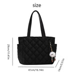 Women’s Large Quilted Tote Bag with Charm
