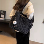 Women’s Large Quilted Tote Bag with Charm