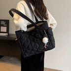 Women’s Large Quilted Tote Bag with Charm