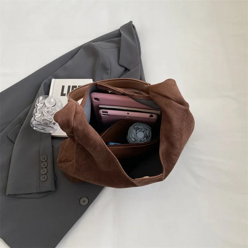 Women’s Large Suede Hobo Tote Bag