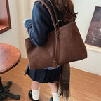Women’s Large Suede Shoulder Tote Bag