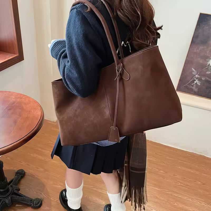 Women’s Large Suede Shoulder Tote Bag