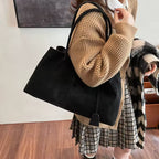 Women’s Large Suede Shoulder Tote Bag