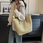 Women’s Large Woven Shoulder Beach Bag