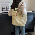 Women’s Large Woven Shoulder Beach Bag