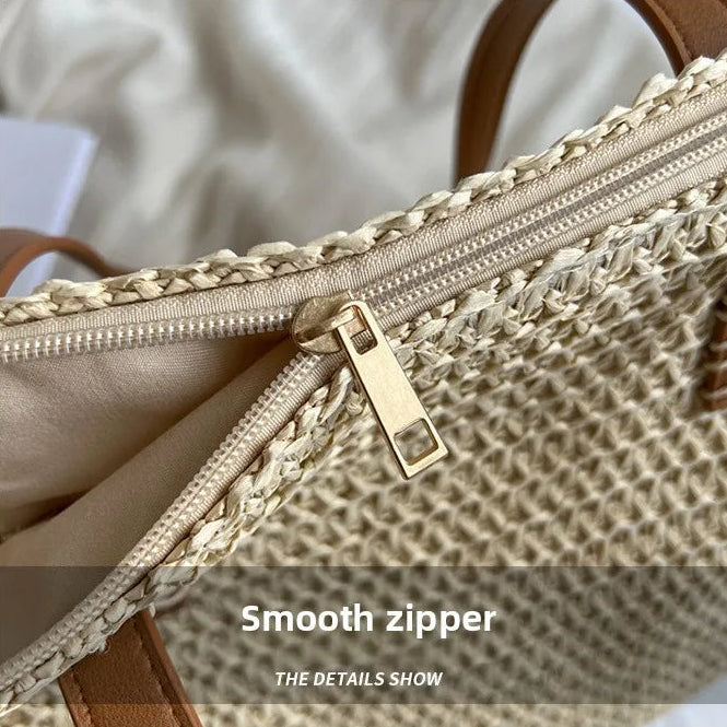 Women’s Large Woven Shoulder Beach Bag