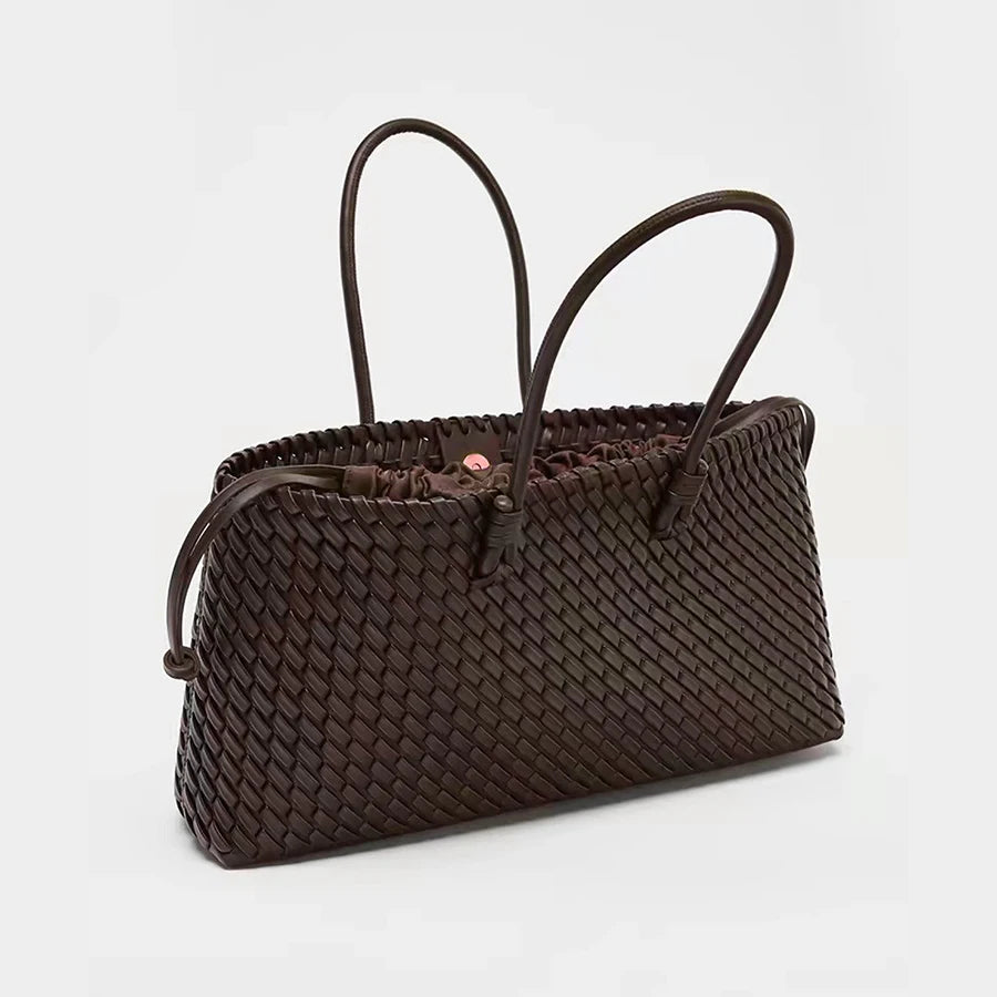 Women’s Large Woven Shoulder Tote Bag