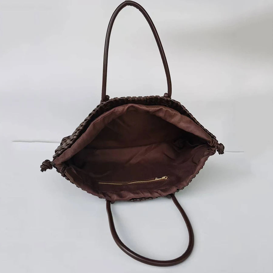 Women’s Large Woven Shoulder Tote Bag