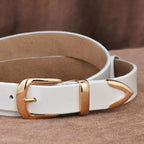 Women’s Leather Belt with Gold Tone Buckle