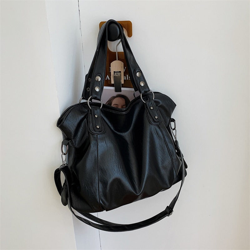 Women’s Leather Shoulder Bag with Detachable Strap