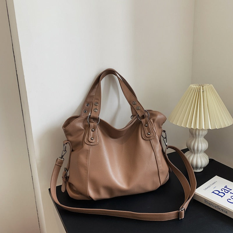 Women’s Leather Shoulder Bag with Detachable Strap