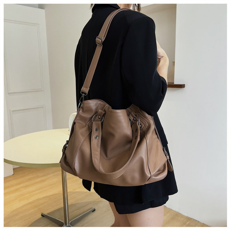 Women’s Leather Shoulder Bag with Detachable Strap