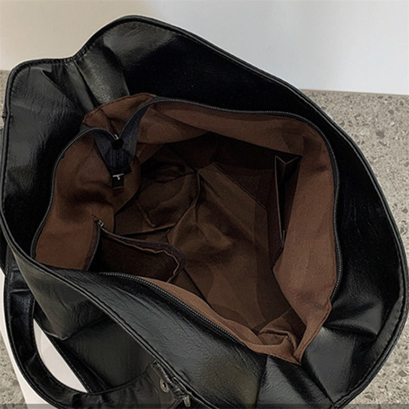 Women’s Leather Shoulder Bag with Detachable Strap