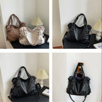 Women’s Leather Shoulder Bag with Detachable Strap
