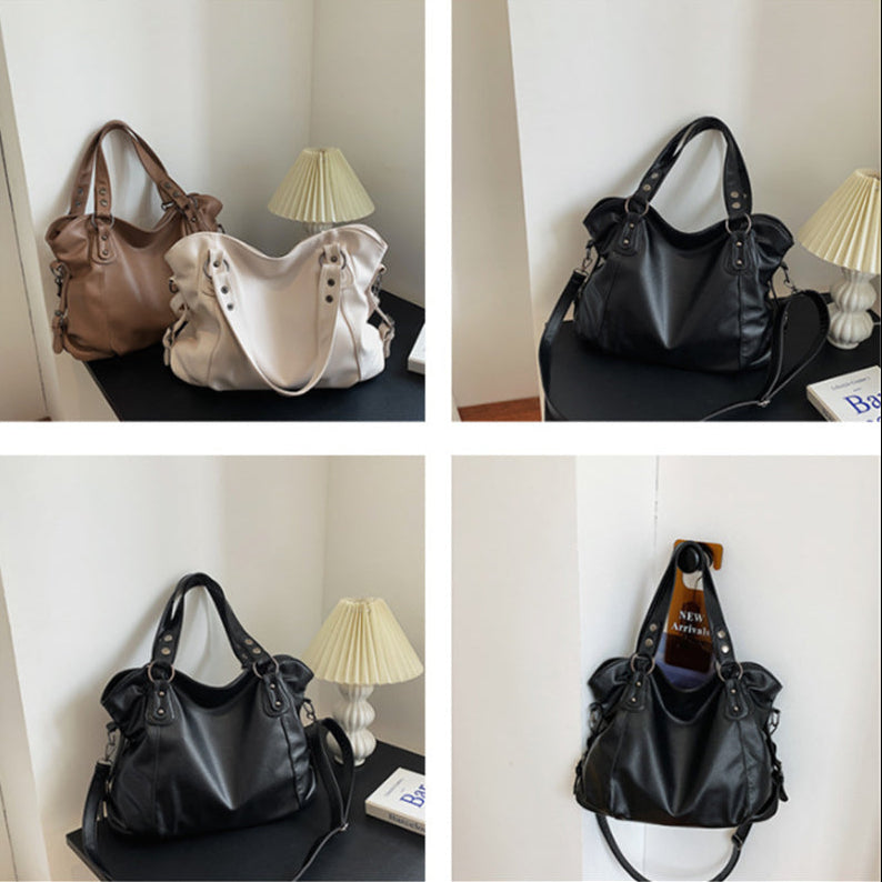 Women’s Leather Shoulder Bag with Detachable Strap