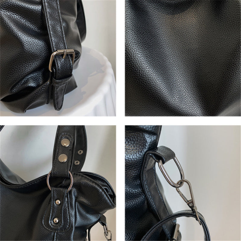 Women’s Leather Shoulder Bag with Detachable Strap