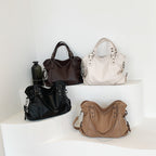Women’s Leather Shoulder Bag with Detachable Strap