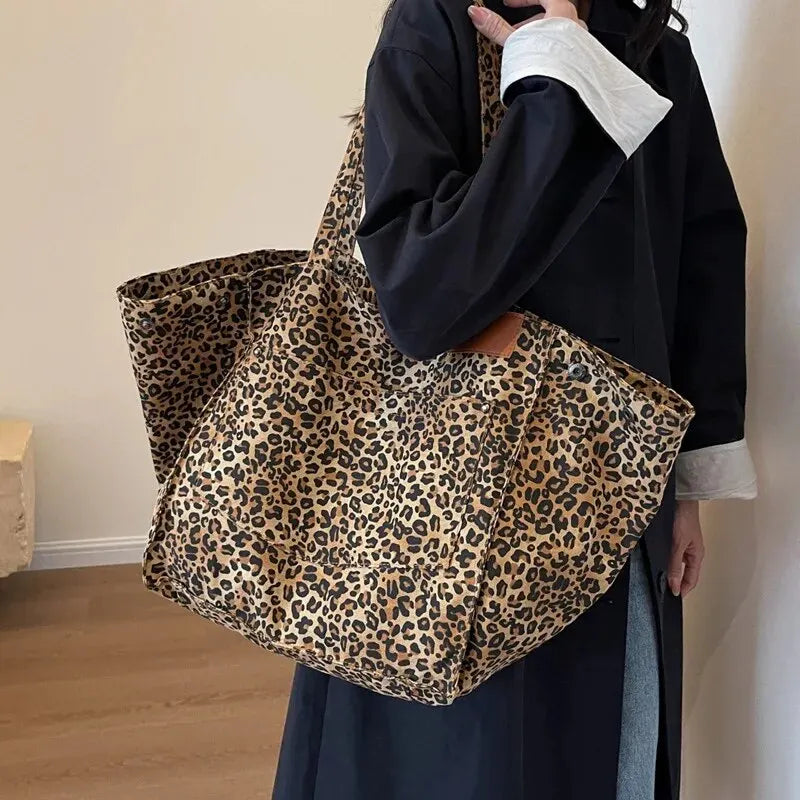 Women’s Leopard Print Large Tote Bag