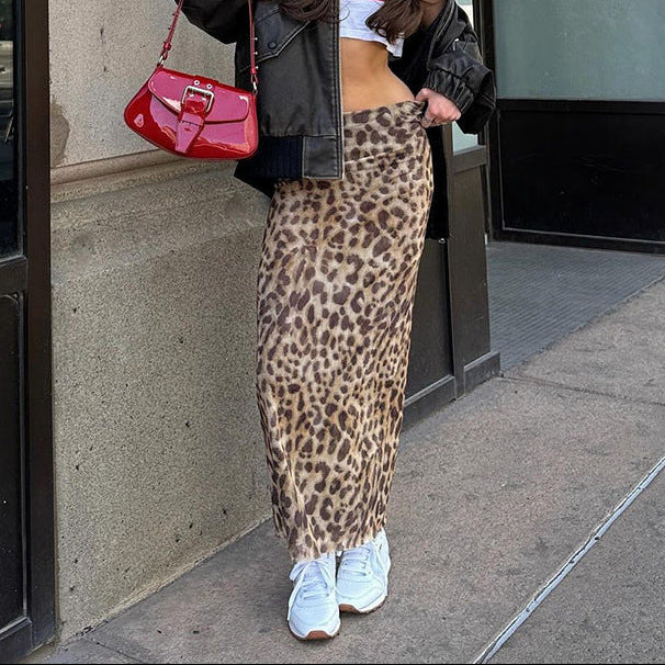 Women’s Leopard Print Maxi Skirt