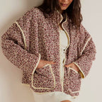 Women’s Quilted Floral Jacket with Patch Pockets