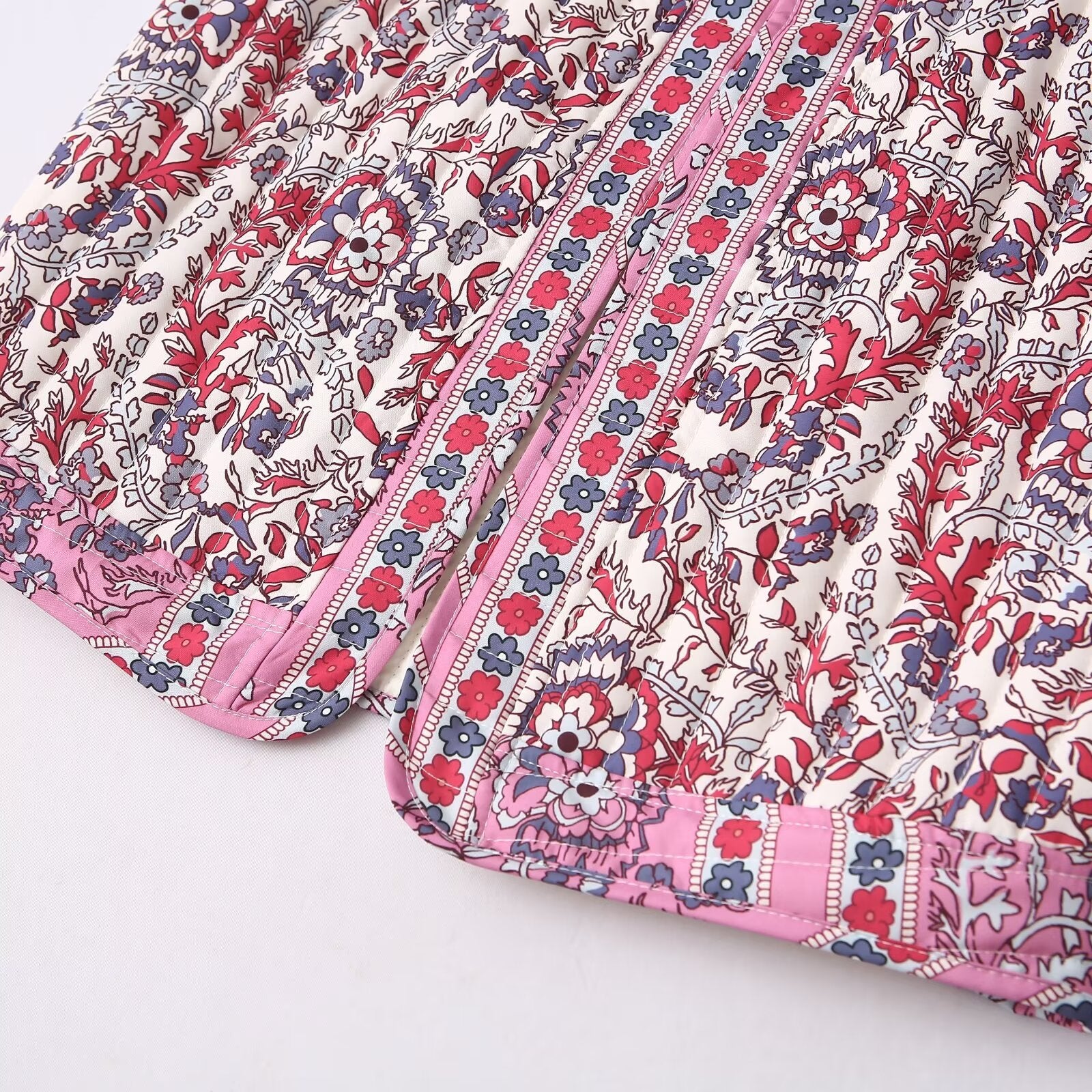 Women’s Quilted Floral Print Vest