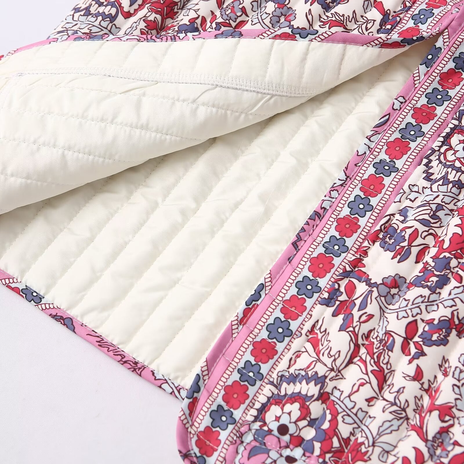 Women’s Quilted Floral Print Vest