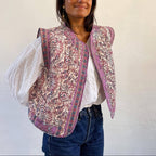 Women’s Quilted Floral Print Vest