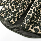 Women’s Quilted Leopard Print Jacket with Patch Pockets