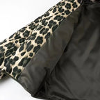 Women’s Quilted Leopard Print Jacket with Patch Pockets