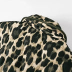 Women’s Quilted Leopard Print Jacket with Patch Pockets
